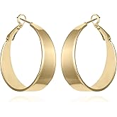 Vince Camuto Gold Tone Thick Band Hoop Earrings For Women