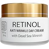 Dead Sea Collection Day Cream for Face with 2% Retinol, Dead Sea Minerals, and Vitamin E – Anti Aging Nourishing Skin Care Moisturizer to Reduce Wrinkles (1.69 fl. oz)