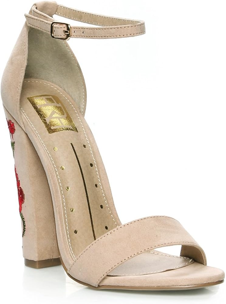rose embroidered heels