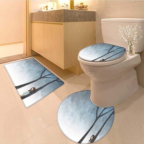 Amazon Miki Da バスルーム ノンスリップ ラグセット イラスト キュート ファーシール 水彩スタイル バスマット バスルーム ラグ入り 14 X16 D24 X32 Mttz W c40xk36 D60 C80xk50 浴室足ふきマット ホーム キッチン オンライン通販