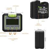 Huepar Digital Level Box 0-360° Inclinometer with Magnetic V-Groove Base Bevel view 8