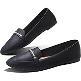 Obtaom Women's Pointy Toe Loafer Flat Comfortable Faux Suede Work Shoes,Cute Penny Loafer Slip On Ballet Flat
