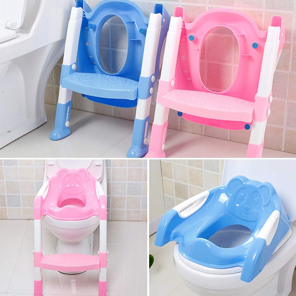 Rosa Jingyuu Siege De Toilette Enfant Pliable Reducteur Toilette Enfant Anti Derapant Adaptateur Toilette Ennfant Rehausseur Wc Enfant Reducteur De Toilette Avec Marche Pour Garcons Et Filles Bebe Puericulture Reducteurs De Toilettes