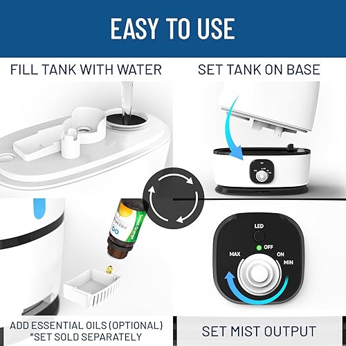 Everlasting Comfort Cool Mist Humidifiers For Bedroom  6L Humidifier Large Room No Filter Quiet Air Humidifier Plants Baby Allergies Dry Skin Congestion 5