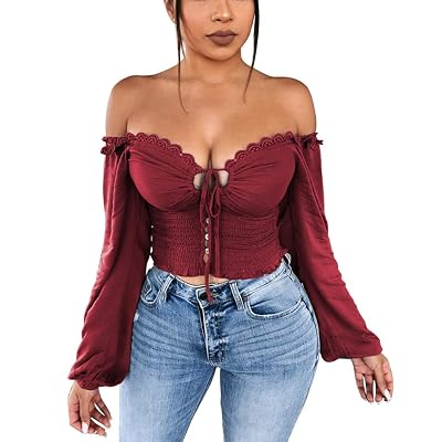 self tie shoulder smocked top