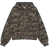 RONICY Camo Hoodie Leopard Print Top Sweatshirt Y2k Graphic Oversized Womens Pullover Long Sleeve with Pocket