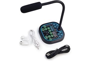 Voice Changer Device, Voice Modulator Changer Microphone Mini Sound Board for Ps5 Pc with Type-C and USB Port，Noise Reduction