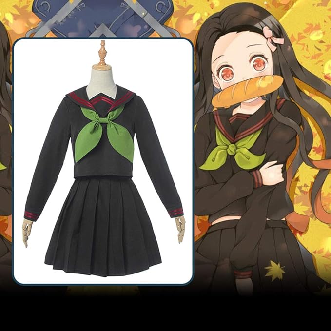 Anime Demon Slayer Kamado Nezuko Custom Made JK Dress Cosplay Costume