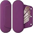 AGIKET Silicone Makeup Brush Holder Travel Cosmetic Bag：Soft Portable Cosmetic Face Brushes Holder with Upgrade Anti-Fall Out Magnetic Closure, Large Travel Makeup Brush Case - Dark Pruple