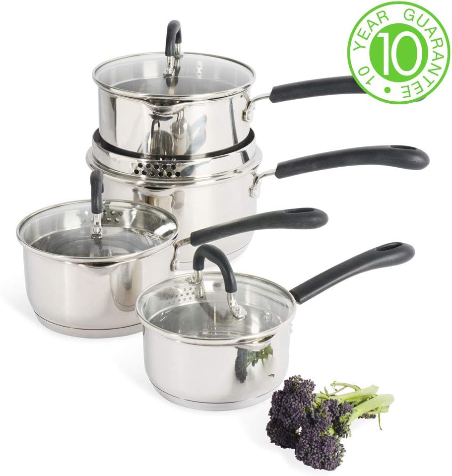 ProCook Gourmet Steel Saucepan Set 4 Piece Amazon.ca Home & Kitchen