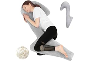 HOMCA Body Pillows for Adults with Shredded Memory Foam, 65 inches Long Side Sleeper Pillow Full Body Pregnancy Pillows for Sleeping with Washable Pillowcase for Back, Hip, Knee, and Leg Relief