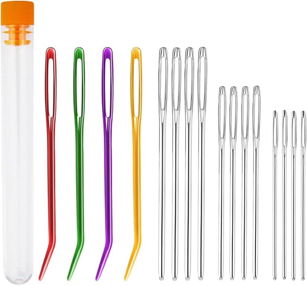 ASIRYVA 16 Pcs Large Eye Blunt Needles Darning Crochet Tapestry Wool Sewing Kit