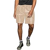 WDIRARA Men's PU Leather Drawstring Waist Wide Legs Shorts