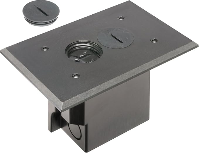 Arlington FLBR101BL1 Floor Electrical Box Kit with Outlet and Plate