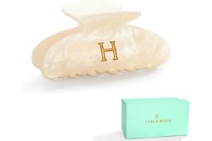 LILIE&WHITE Acrylic Letter Hair Clips For Women Stylish H Monogram Hair Claw Alphabet Hair Clip Fashion Glitter Claw Clip Ele