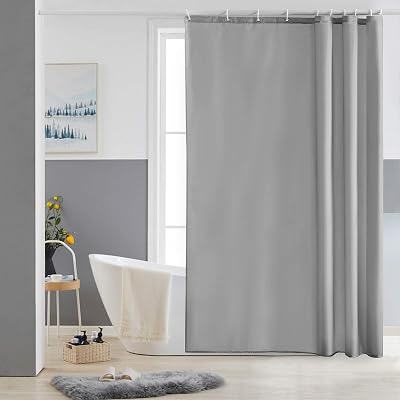Furlinic Shower Curtain 60x72 Inch Mould Proof Waterproof Polyester Grey with