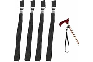Walking Cane Wrist Strap 4 Pack 24cm Durable Nylon Adjustable Lanyard with Metal Ring for Cane Crutch Trekking Pole Safety Su