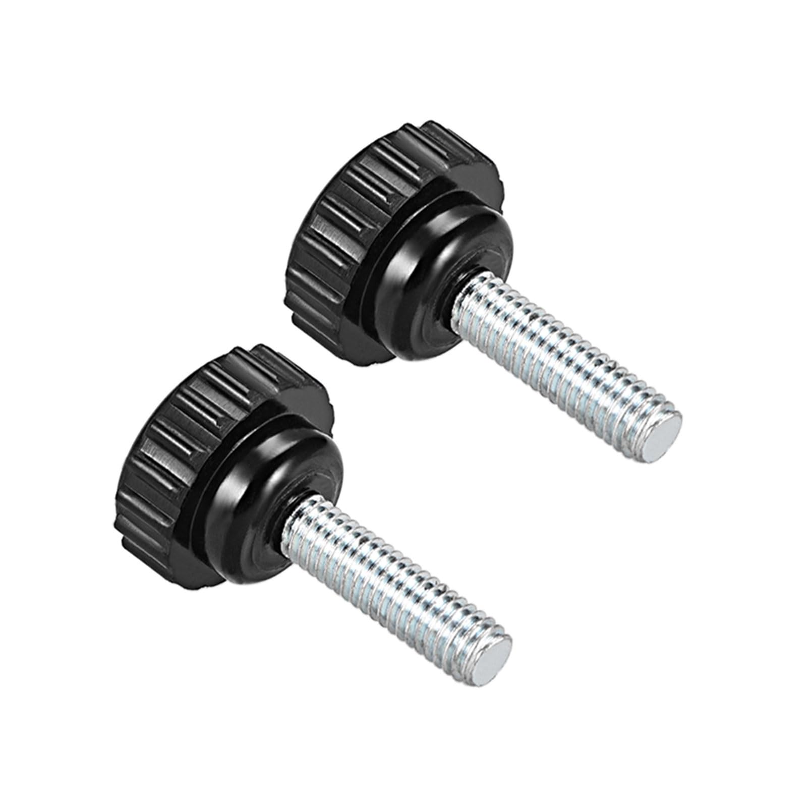 CoCud Knurled Clamping Knobs, M6 x 20mm Male Thread 21mm Head, Thermoset Plastic Thumb Screw Grip Bolt Knobs Black - (Applications: for Lathe Machinery), 2-Pieces