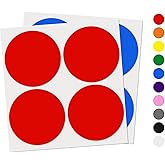 YIKIADA 40 PCS Dot Stickers 4" Round Labels Large Circle Color Coding Moving Decals Price Tags for Office Classroom Home Yard Sale Line up 10 Colors