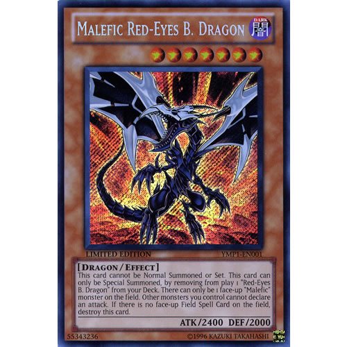 YMP1-EN001 Limited Ed Malefic Red-Eyes B. Dragon Secret Rare Card 3D Bonds Beyond Time Movie Pack Yu-Gi-Oh Single Card