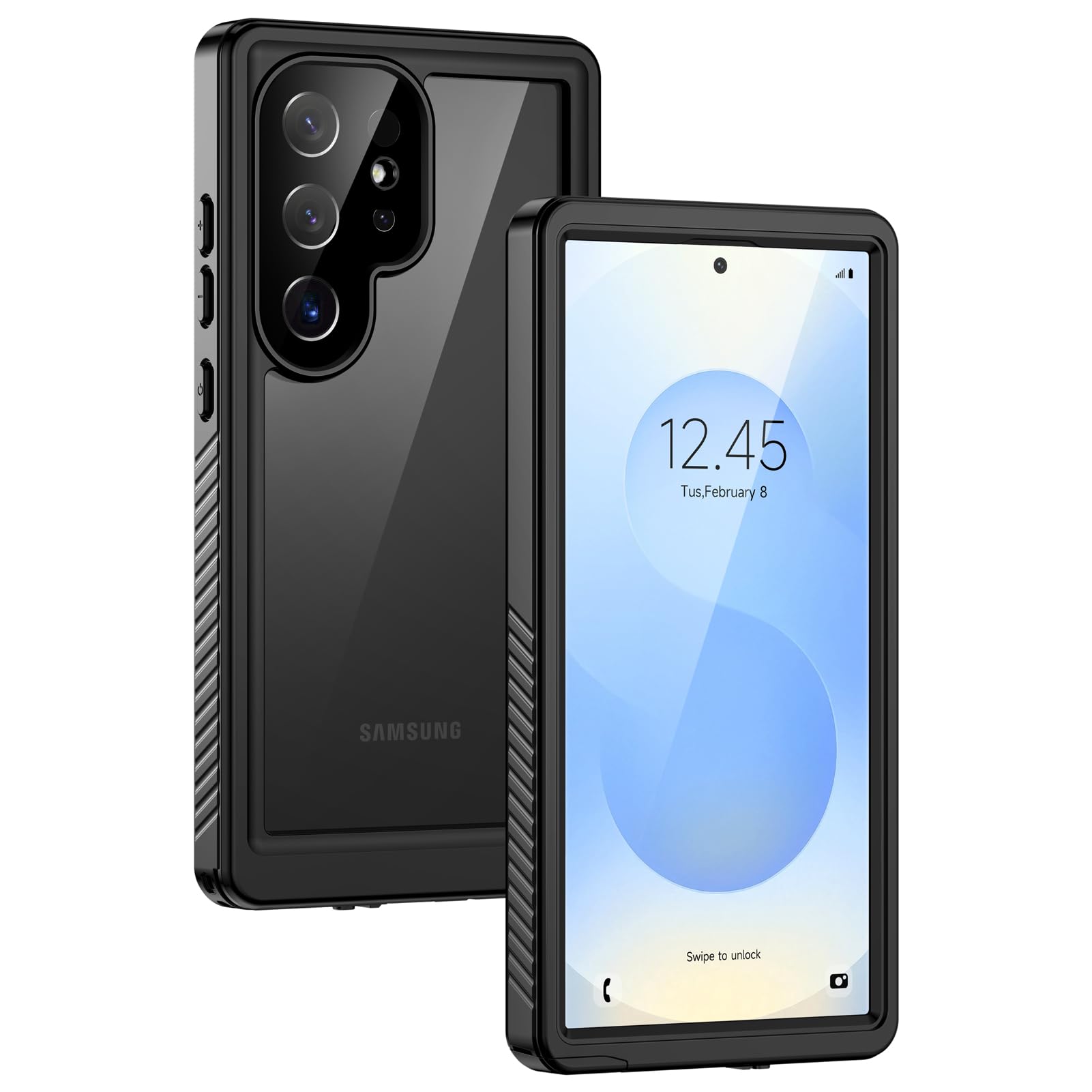 Lanhiem for Samsung Galaxy S24 Ultra Case, IP68 Waterproof Dustproof, Built-in Screen Protector, Rugged Full Body Shockproof Protective Cover for Galaxy S24 Ultra 5G 6.8 Inch, Black