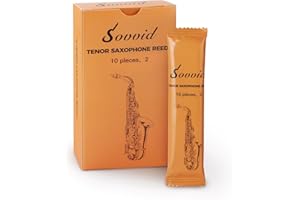 Sovvid Handcrafted Tenor Saxophone Reeds 2.0 – Premium Natural Cane, Warm & Rich Tone, Durable & Consistent, Thinner Tip for Easy Play, Individually Packed with Portable Reed Case (Box of 10)