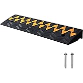 VEVOR Rubber Curb Ramp 3.5" Rise Height Sidewalk Curb Ramp, 10" Width 39.4" Length Driveway Ramp for Curb, 15T Heavy Duty Rub