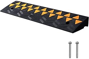 VEVOR Rubber Curb Ramp 3.5" Rise Height Sidewalk Curb Ramp, 10" Width 39.4" Length Driveway Ramp for Curb, 15T Heavy Duty Rubber Ramp for Forklifts, Trucks, Buses, Cars, Wheelchairs, Bikes