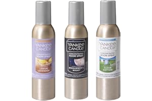 Yankee Candle Popular Fragrances 3-Pack Concentrated Room Sprays (Clean Cotton, Lemon Lavender, MidSummer's Night)