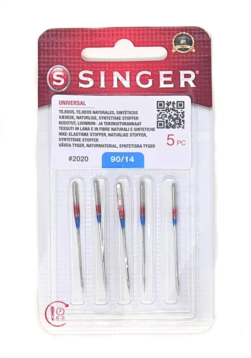 5 Original Singer Sewing Machine Needles 2020 size 90/14 universal