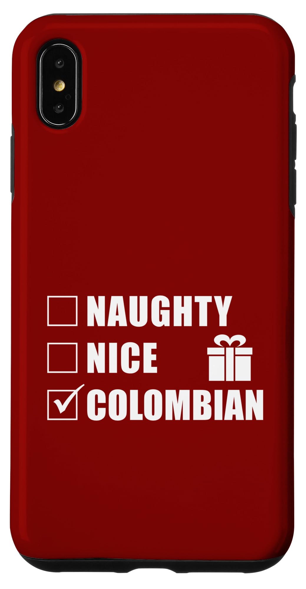 iPhone XS Max Naughty Nice Colombian Christmas Santa List Case