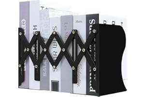 Book Ends, Adjustable Bookends, Expandable Metal Non-Skid Heavy Duty Book Ends for Shelves, Desk Bookshelf Book Storage Stand