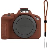 Eonory Silicone Case for Canon EOS R50 Camera Case with Wrist Strap (Brown) | Soft Case Cover for EOS R50, Minimal Camera Sleeve