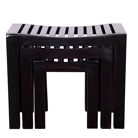 Ringabell Solid Wood Nesting Tables (Blackish Brown)