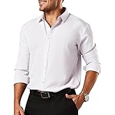 Telotol Mens Stretch Dress Shirts Long Sleeve Formal Shirt Business Casual Slim Fit Button Down Shirts