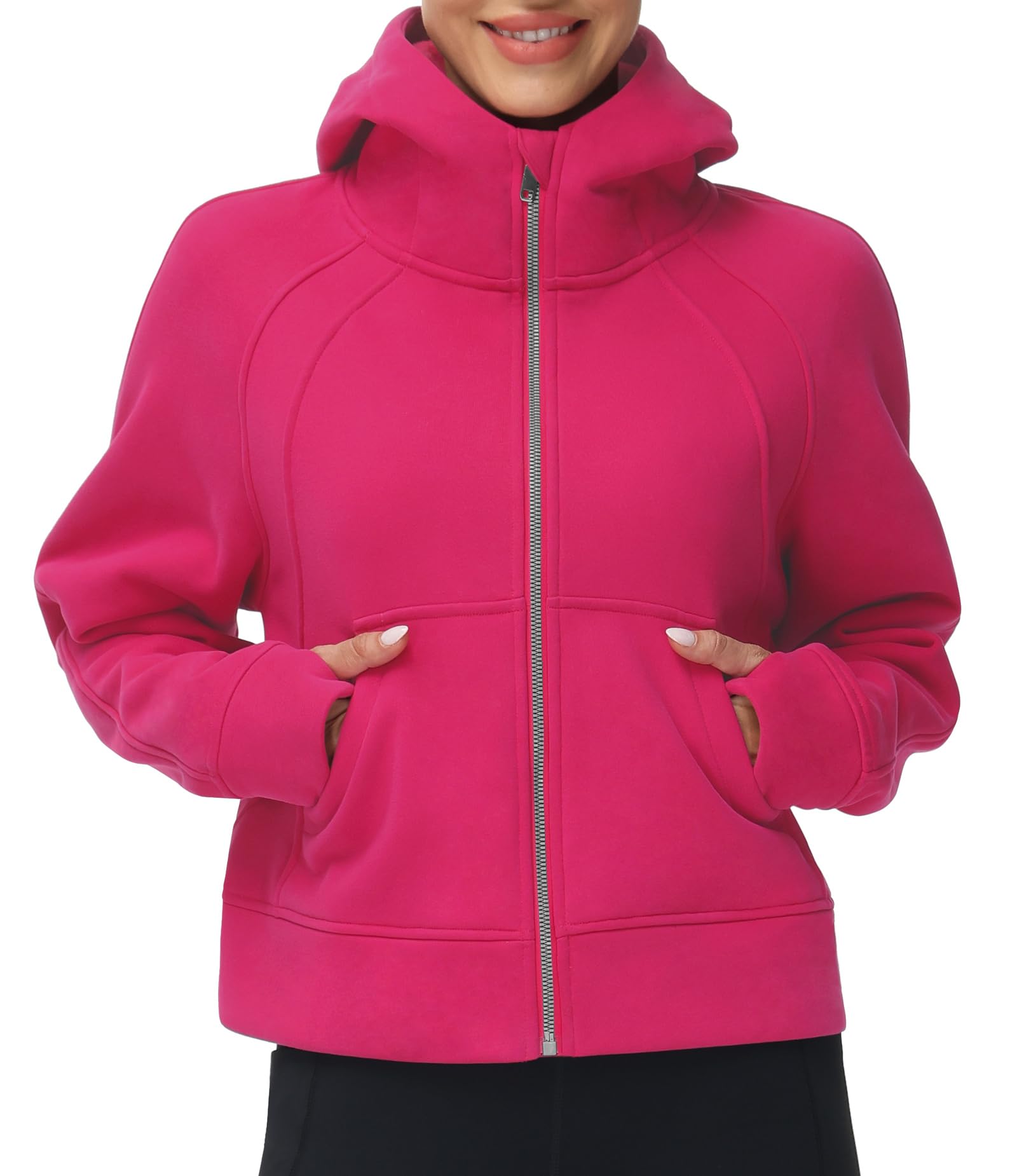 FashionMille Women’s Lightweight Zip-Up Fleece Hoodie – Active Casual Jacket With Pockets, Comfy & Versatile - View #9