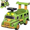 WADDLE Dinosaur Toys for Kids - Ride On Cars for Toddlers 1-3, Dino Rig Transporter Includes 2 Monster Rigs, Lights, Sound, Interactive Kids Toy, Indoor, Outdoor Toddler Toys, Up to 44 lbs