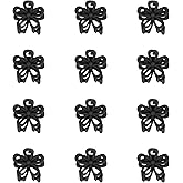 YISSION 12 Pcs Mini Black Flower Hair Clips for Women Girls Cute Small Hair Barrettes Tiny Flower Claw Clips for Thin Thick Hair Hair Accessories for Women Girls