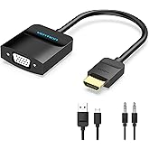 VENTION VGA to HDMI-1080P Video Dongle Adaptador VGA Converter with Audio Cable (3.3FT), Male to Female for PC,Monitor HDTV (