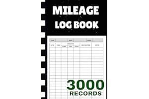 Mileage Log Book: Auto Mileage Record Keeper for Taxes, Work Trips, and Personal Use - Logbook with 3,000 Entries for Vehicle