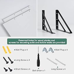 Tectocker-DOU 2 Pc Deep Floating Shelves ; 12 Inch
