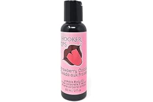 Hooker Lips Strawberry Colada Lickable Body Oil. Made in Canada. Edible Flavoured Massage Oil. 60 ml.