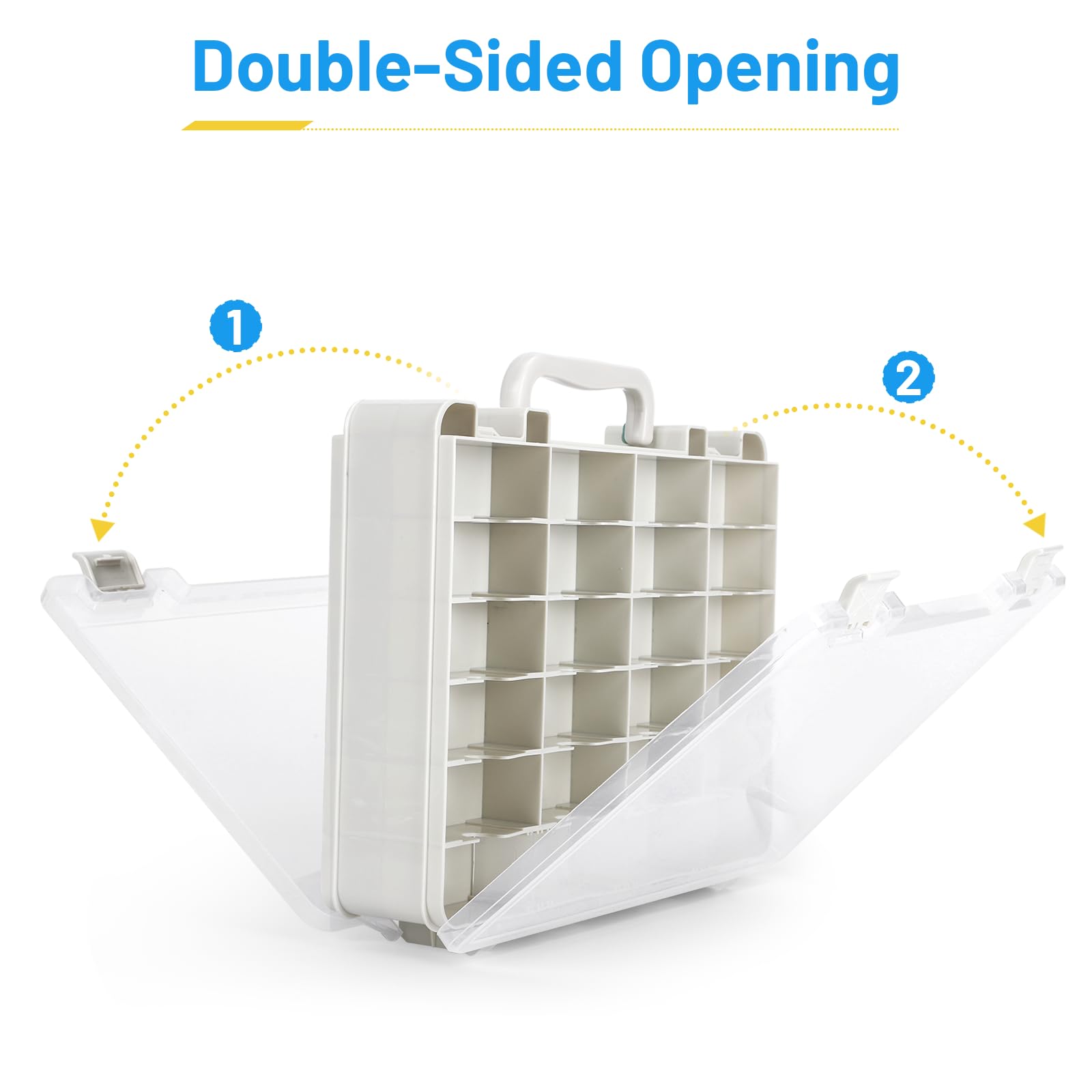 Storage Case for Hot Wheels - Carrying Display Case for 1/64 Scale Toy Cars, 48-Slot Double-Sided Transparent Organizer with Built-in Steps Prevent Sliding & Adjustable Dividers