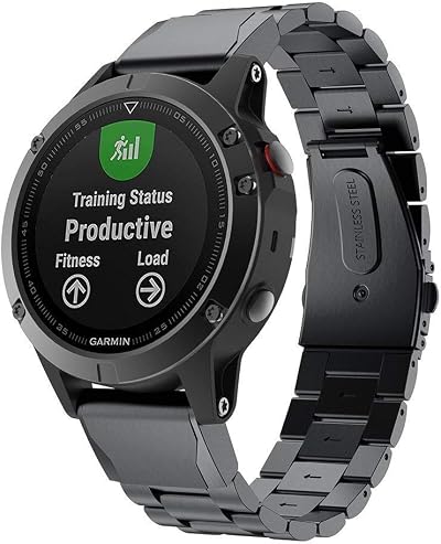 TOPsic Stainless Steel Band for Garmin Fenix 5 6 7 Instinct Forerunner 935 945