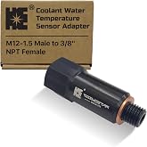 Cosmostar Coolant Water Temperature Sensor Adapter &ndash; M12-1.5 Male to 3/8" NPT Female, 1.7" Extended Length, Aluminum Alloy, Compatible with GM LS Engines LSX LS1 LS3 LS2 LM4 LM7 L76 LQ9 LR4 LS6 L92