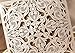 DORIS HOME Square Beige Laser-Cut Lace Flower Pattern Wedding Invitations Cards, 1 Piece