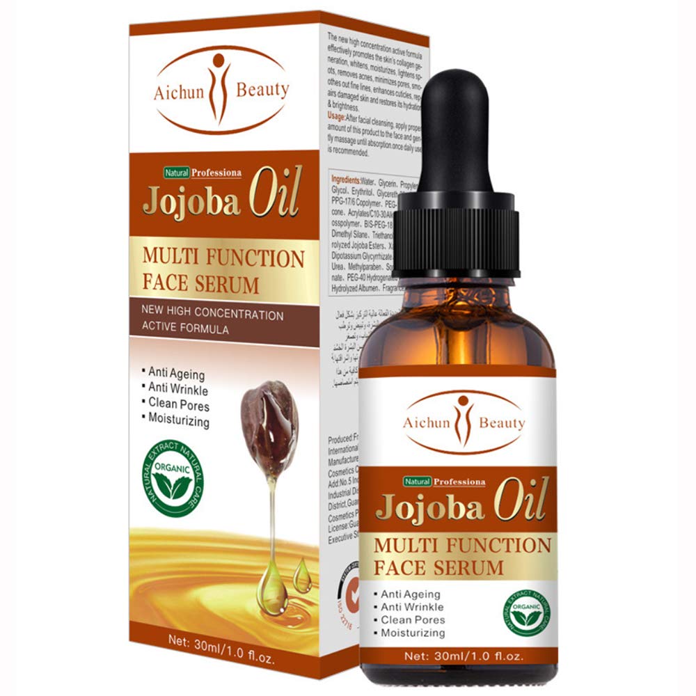 AICHUN BEAUTY Argan Castor Jojoba Tea Tree Oil Multi Function Face Serum Natural Repair Moisturizing Blemish 30ml (JOJOBA OIL)