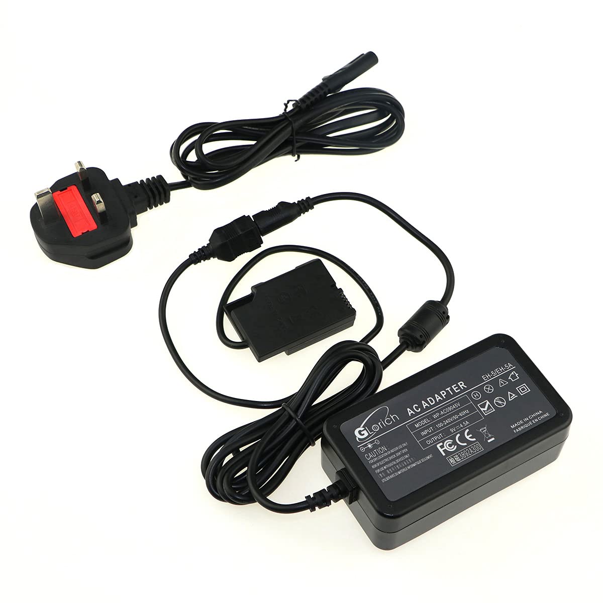 Glorich EP-5A EN-EL14 dummy battery Plus EH-5 AC Power Adapter Kit for Nikon Coolpix P7000 P7100 P7700 P7800 Df D3100 D3200 D3300 D3400 D5100 D5200 D5300 D5500 D5600 Cameras, with Smart Decoding Chip