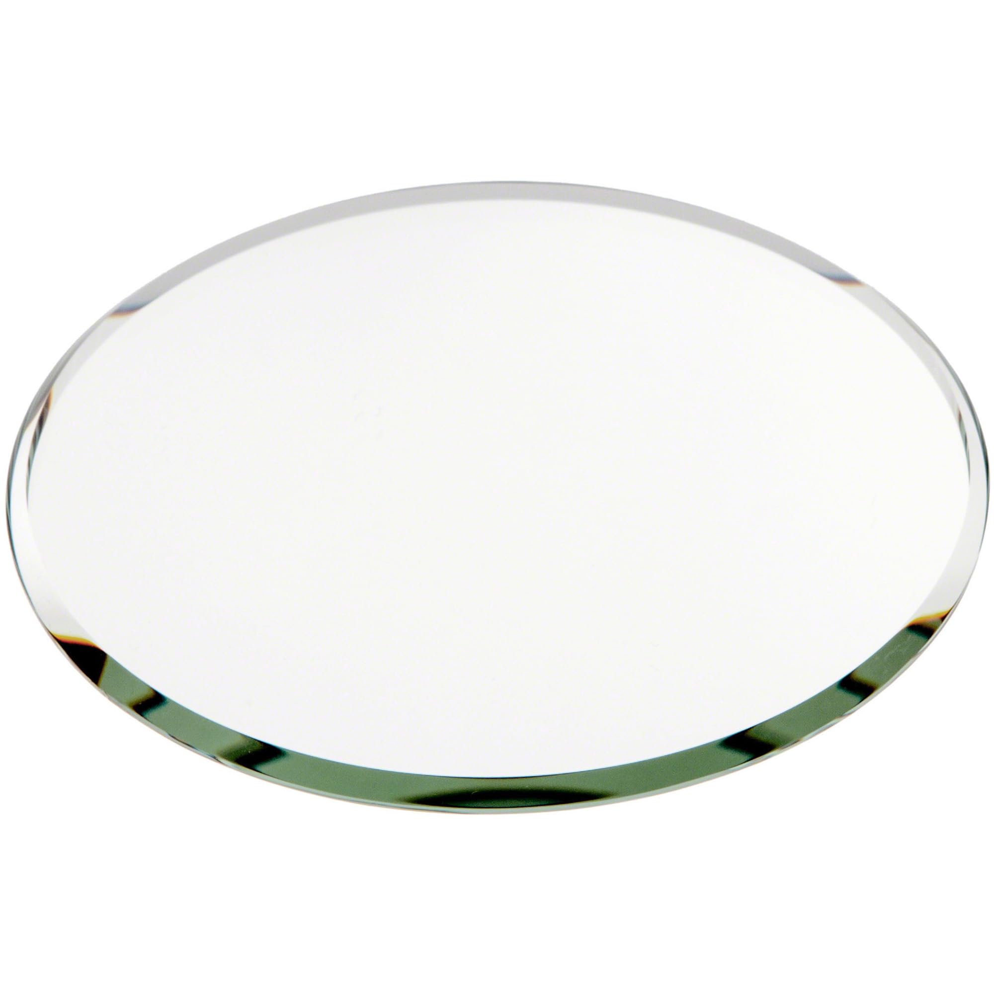 Plymor 4" Round, 3mm Thick Beveled Glass Mirror Circle, Pack of 12