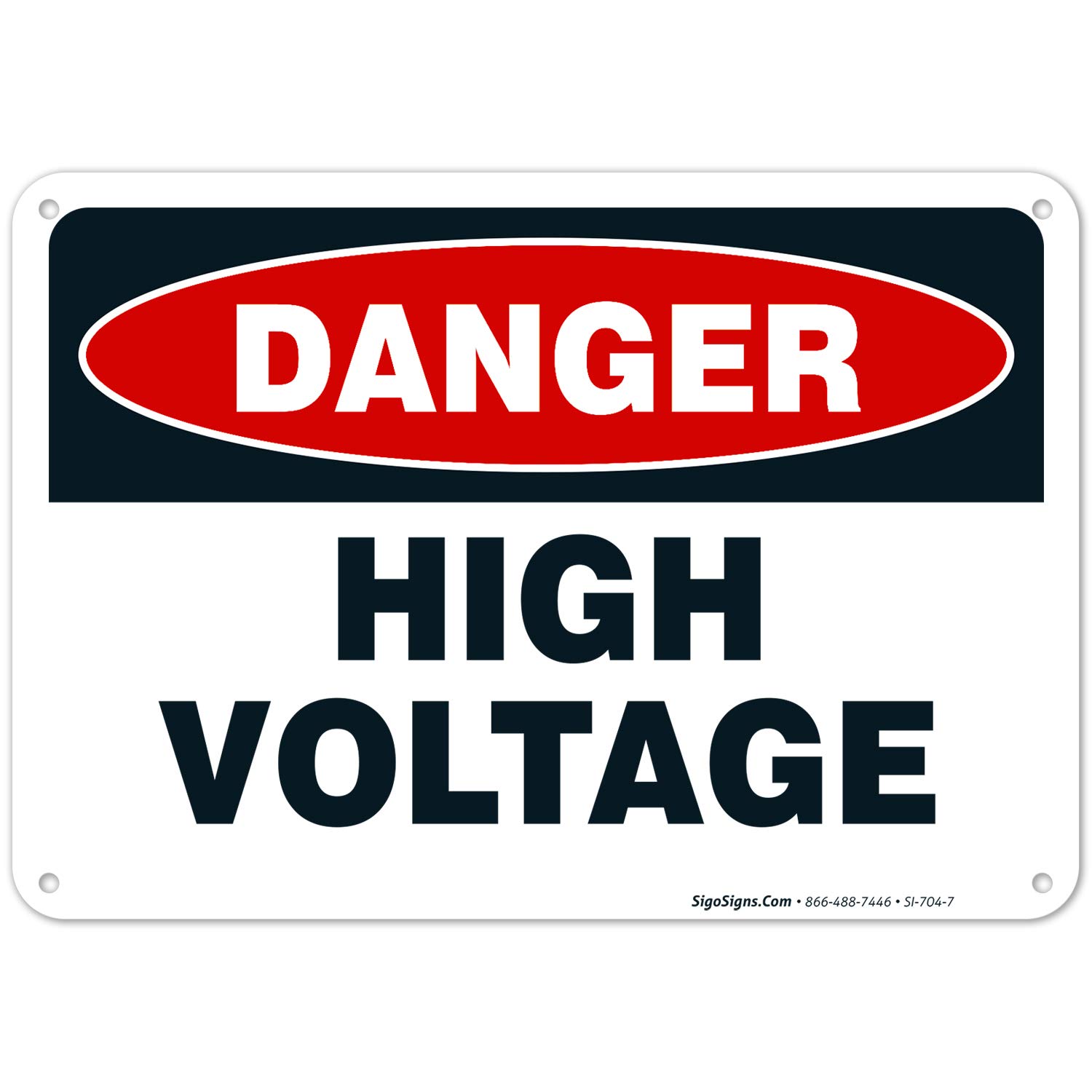 Sigo Signs High Voltage Sign Large 10x7 Aluminum for Indoor or Outdoor Use